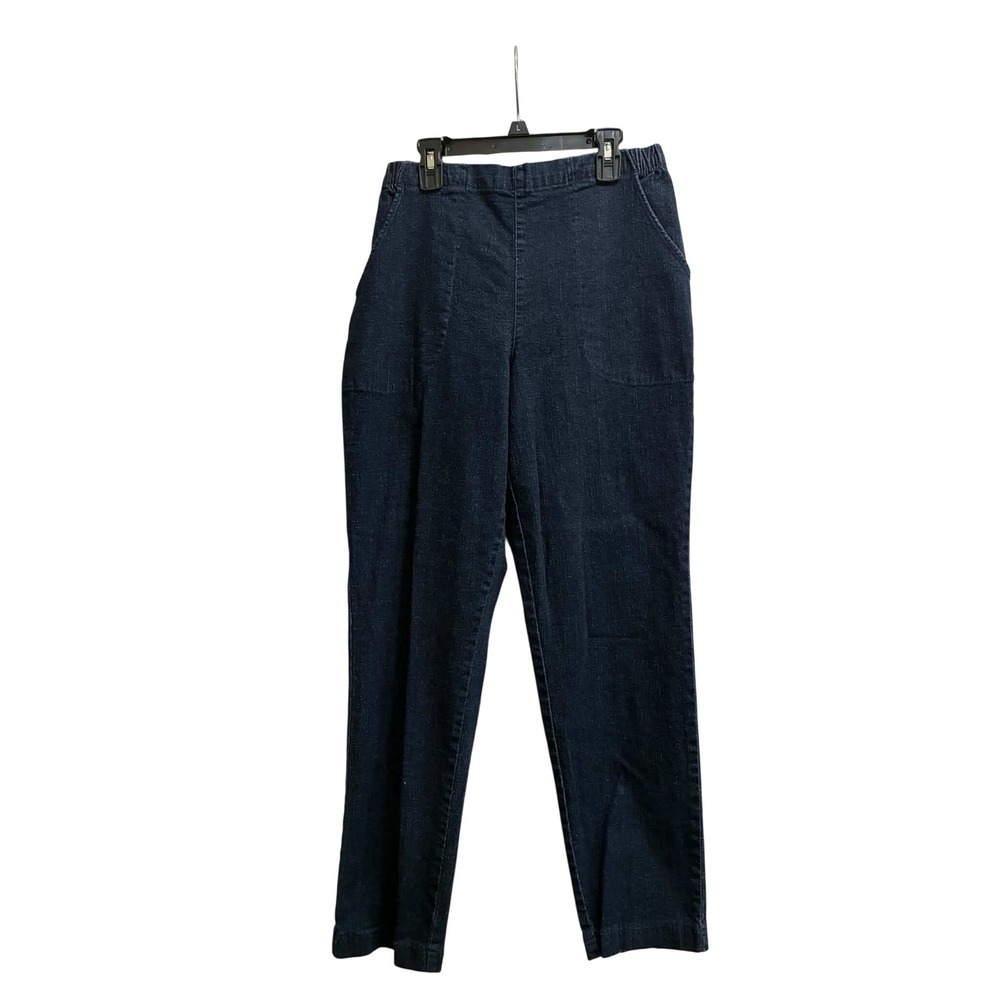 Croft & Barrow Denim Pants Womens M Short Dark Wash Excellent Stretch Pull On